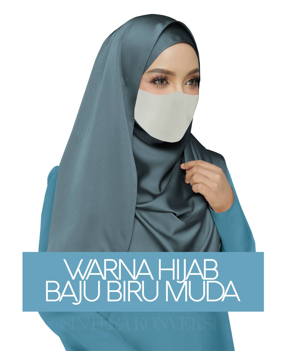 Baju Biru Muda Cocok dengan Jilbab Warna Apa